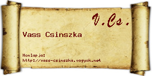 Vass Csinszka névjegykártya